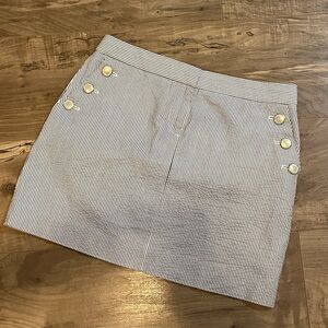 J Crew Striped Seersucker Striped Skirt Sz 2